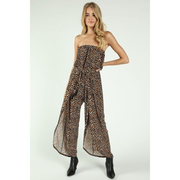 Honey Punch Pants - Honey Punch Leopard Jumpsuit